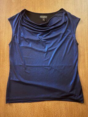 Twinhill Exclusively for Mary Kay Sleeveless Blue Shimmer Shirt - Size Medium